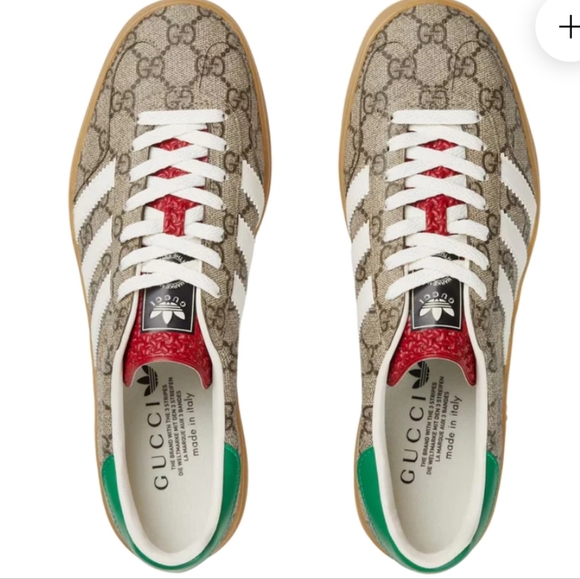 Gucci × Adidas Gazelle Beige  Monogram Sneakers - Picture 3 of 6